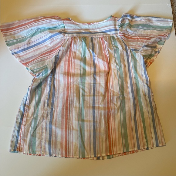 Terra&Sky 0X‎ striped flutter sleeve shirt - Picture 2 of 4